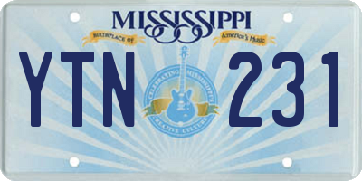 MS license plate YTN231
