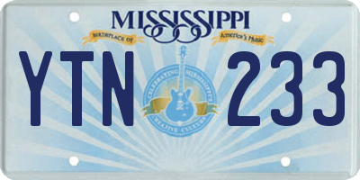 MS license plate YTN233