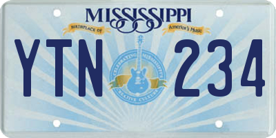 MS license plate YTN234