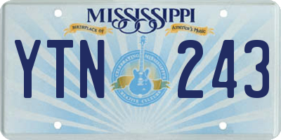 MS license plate YTN243