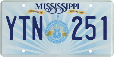 MS license plate YTN251