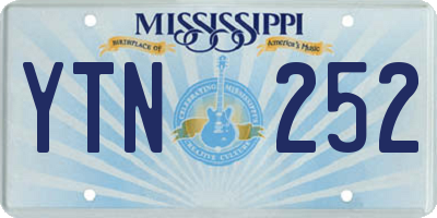 MS license plate YTN252