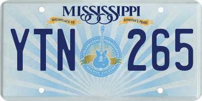MS license plate YTN265