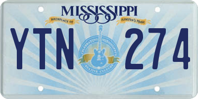 MS license plate YTN274