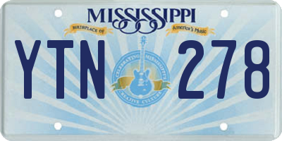 MS license plate YTN278