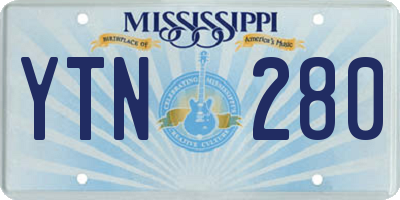 MS license plate YTN280