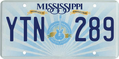 MS license plate YTN289