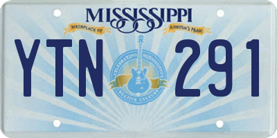 MS license plate YTN291