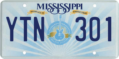 MS license plate YTN301
