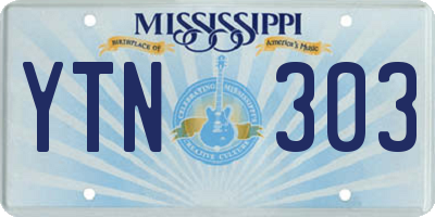 MS license plate YTN303