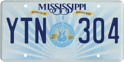 MS license plate YTN304