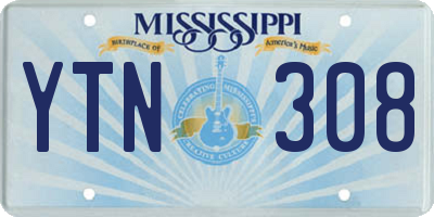 MS license plate YTN308