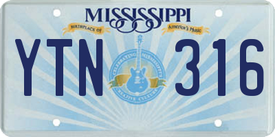 MS license plate YTN316