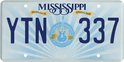 MS license plate YTN337