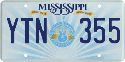 MS license plate YTN355