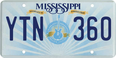MS license plate YTN360
