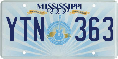 MS license plate YTN363