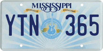 MS license plate YTN365