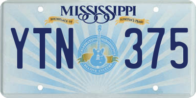 MS license plate YTN375