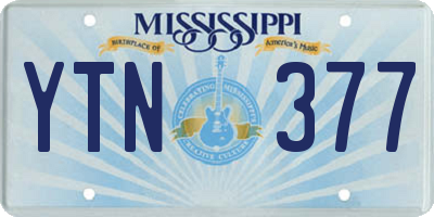 MS license plate YTN377