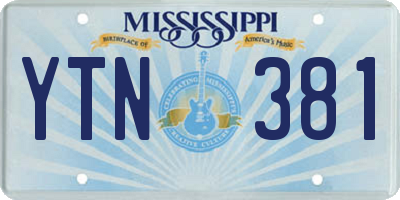 MS license plate YTN381