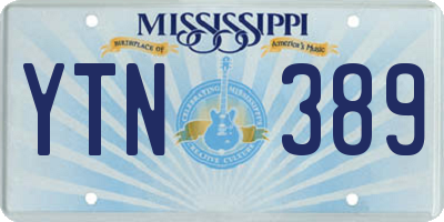 MS license plate YTN389