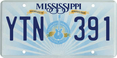 MS license plate YTN391
