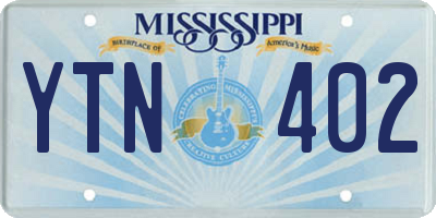 MS license plate YTN402