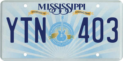 MS license plate YTN403