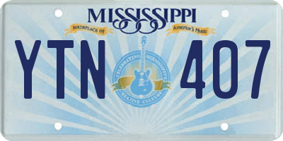 MS license plate YTN407