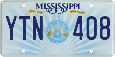 MS license plate YTN408