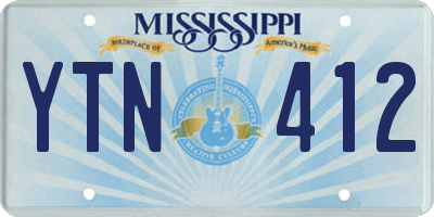 MS license plate YTN412