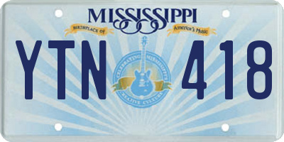 MS license plate YTN418
