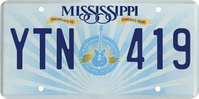 MS license plate YTN419