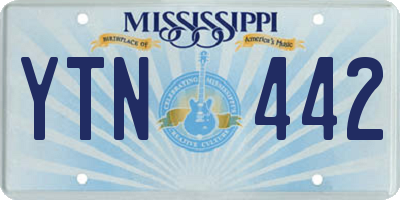 MS license plate YTN442