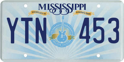 MS license plate YTN453