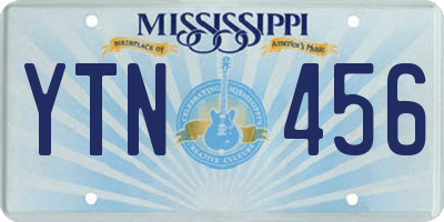 MS license plate YTN456