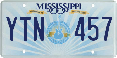 MS license plate YTN457