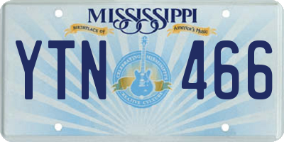 MS license plate YTN466