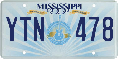MS license plate YTN478