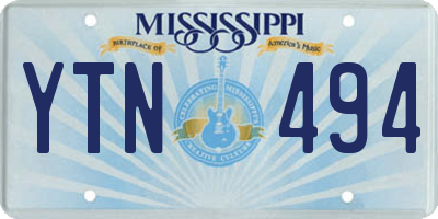 MS license plate YTN494