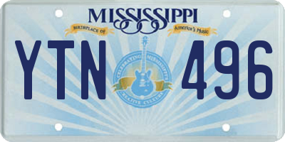 MS license plate YTN496
