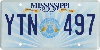 MS license plate YTN497