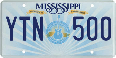 MS license plate YTN500