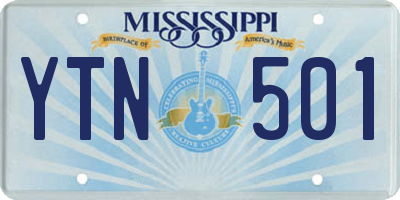 MS license plate YTN501