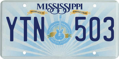 MS license plate YTN503