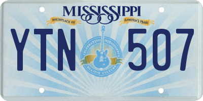 MS license plate YTN507