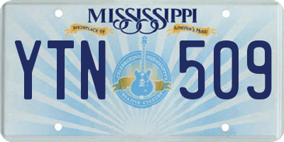 MS license plate YTN509