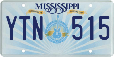 MS license plate YTN515