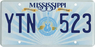 MS license plate YTN523
